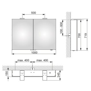 Зеркальный шкаф с подсветкой Keuco 14404171301 100 см